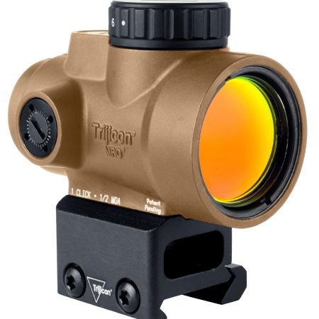 Trijicon 2200327 MRO SD  Coyote Tan 1x25mm 2 MOA Red Dot Reticle Full Co-Witness Mount