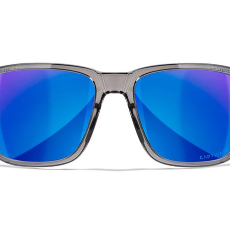 Wiley X AC6TRK09 Trek  M/L Blue Mirror Lens Polycarbonate Gloss Crystal Dark Gray Frame