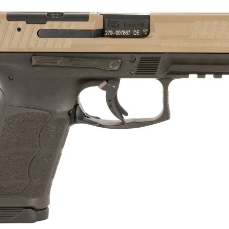 HK 81001196 VP9A1  Full Size 9mm Luger 15+1 4.53" Barrel, Flat Dark Earth Steel Optic Ready/Serrated Slide, Brown Polymer Frame w/Picatinny Rail, Interchangeable Backstrap Grip, Ambidextrous