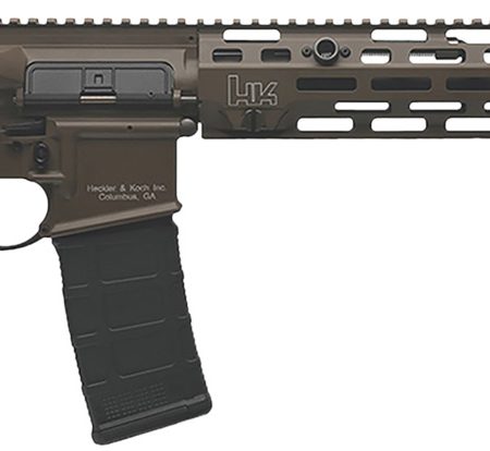HK 81001203 MR556 A4 5.56x45mm 30+1 16.50" Black Threaded Barrel, Patriot Brown Picatinny Rail Receiver, M-LOK Handguard, 6 Position Black Synthetic Stock, Ambidextrous