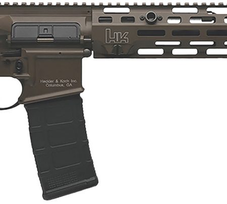 HK 81001204 MR556 A4 5.56x45mm 10+1 16.50" Black Threaded Barrel, Patriot Brown Picatinny Rail Receiver, M-LOK Handguard, 6 Position Black Synthetic Stock, Ambidextrous