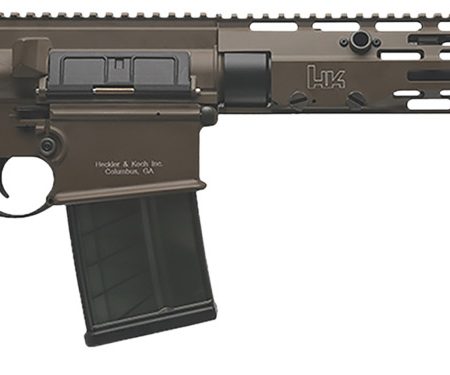 HK 81001206 MR762 A4 7.62x51mm 10+1 16.50" Black Threaded Barrel, Patriot Brown Picatinny Rail Receiver, M-LOK Handguard, 6 Position Black Synthetic Stock, Black Finger Grooved Grip, Ambidextrous