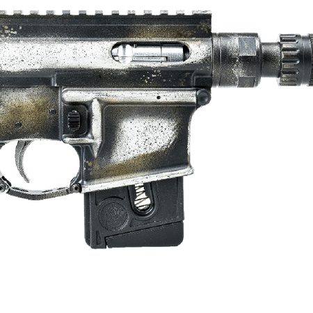 Battle Arms Development BAD-SOLO-BLASTER Solo Blaster 22 LR 10+1 5.38" Silver Optic Ready Slide, 3-Tone Battle Worn Frame, Wood Grip, Custom Muzzle Device