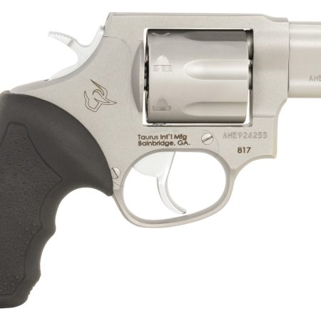 Taurus 2-817029 817  Medium 38 Special 7 Shot 2" Matte Stainless Steel Barrel, Cylinder & Frame, Black Rubber Grip, Exposed Hammer
