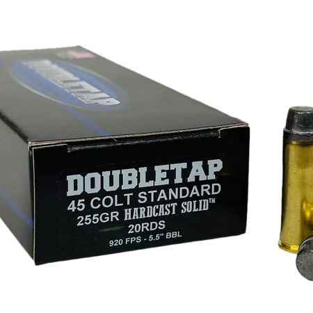 DoubleTap Ammunition 45CS255HC   45Colt 225gr Hardcast Solid 20 Per Box/25 Case