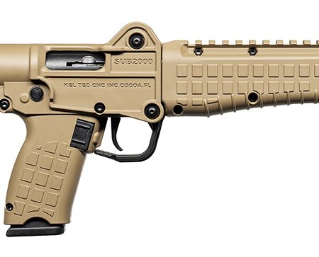 Kel-Tec SUB2K10GLKTAN SUB2000 Gen3 10mm Auto 15+1 16.15" Black Threaded Barrel, Tan Picatinny Rail Receiver, M-LOK Handguard, Rotating Forend, 3 Position Adj Tan Polymer Stock, Glock 20 Grip