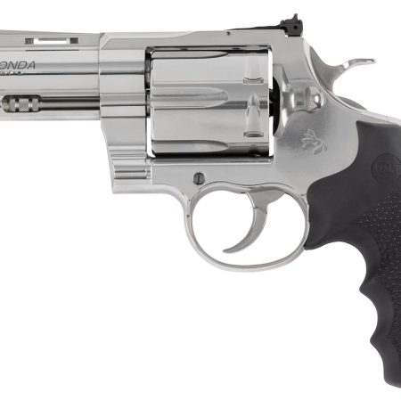 Colt Mfg ANACONDASP4RTS45C Anaconda  45 Colt (Long Colt) 6rd Shot 4.25" Stainless Vent Rib Barrel, Cylinder & Frame, Black Grip