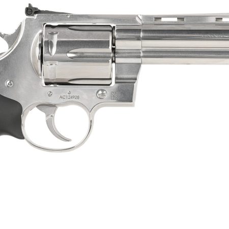 Colt Mfg ANACONDASP6RTS45C Anaconda  45 Colt (Long Colt) 6rd Shot 6" Stainless Vent Rib Barrel, Cylinder & Frame, Black Grip