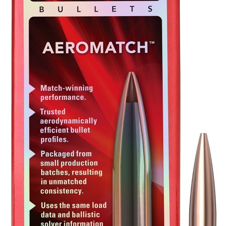 Hornady 22771 Aeromatch  22Cal 69gr Hollow Point Boat Tail 100 Per Box/25 Case
