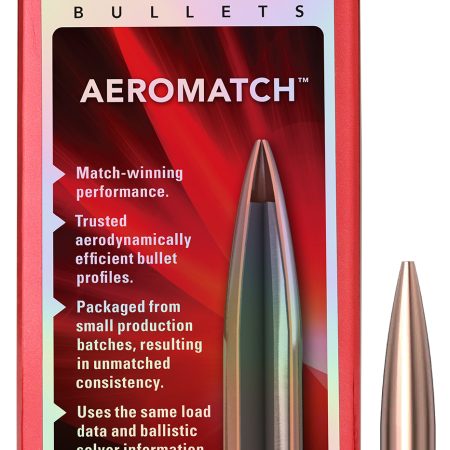 Hornady 30507 Aeromatch  30Cal 168gr Hollow Point Boat Tail 100 Per Box/15 Case
