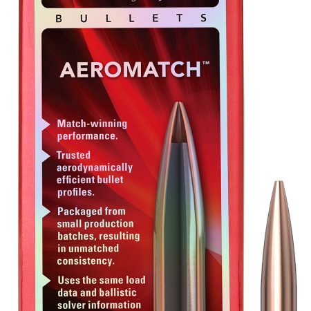Hornady 24573 Aeromatch  6mm 105gr 100 Per Box/25 Case