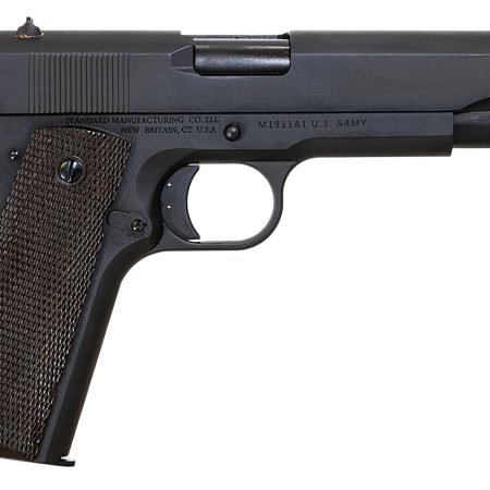 Standard Mfg  1911 Government Full Size Frame 45 ACP 7+1 5" Black Steel Barrel, Black Parkerized Steel Serrated Slide, Black Parkerized Steel Frame w/Beavertail, Textured Grip