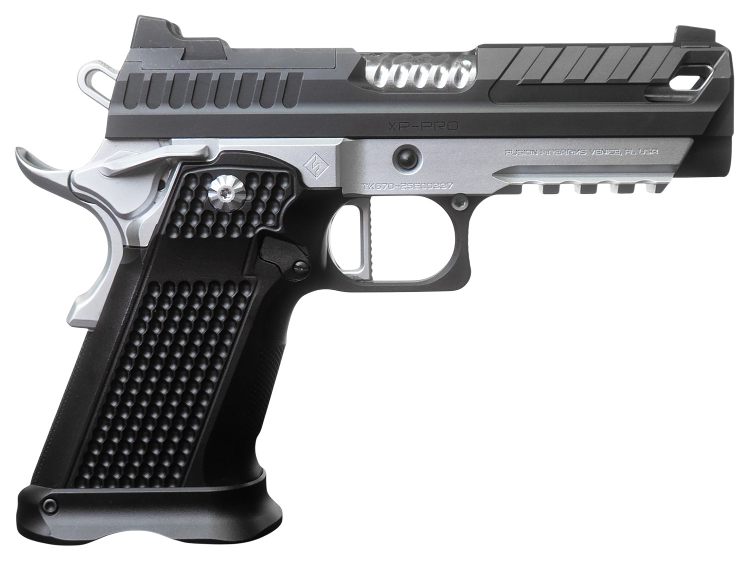 Fusion Firearms XP9BLKC10 XP Pro Sports South Exclusive 9mm Luger 10+1 4" Bull Barrel Steel Optic Cut/Serrated/Vent Cut Slide Steel Frame w/Picatinny Rail Aluminum Grip RMR Footprint