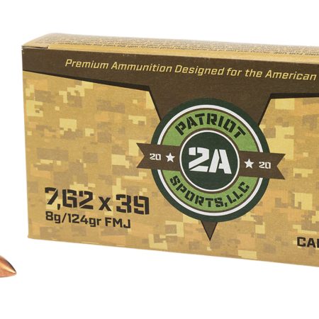PATRIOT SPORTS LLC P762124F   7.62x39mm 124gr Full Metal Jacket 20 Per Box