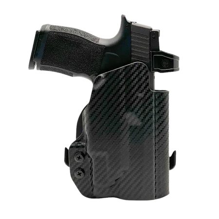 Rounded Gear SSRP365TLR7CFRHOWBPDL  Paddle Holster OWB Black Carbon Fiber Kydex Fits Sig P365 Right Hand