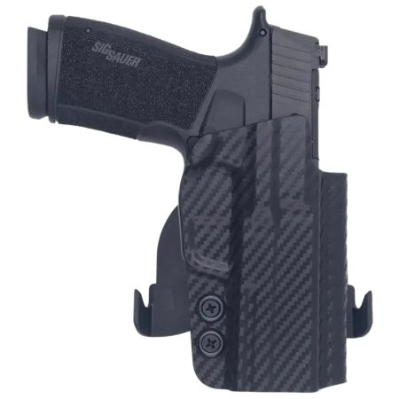 Rounded Gear SSRP365XMACROTLR7SUBCF Paddle Holster OWB Black Carbon Fiber Kydex Fits Sig P365 X Macro Right Hand