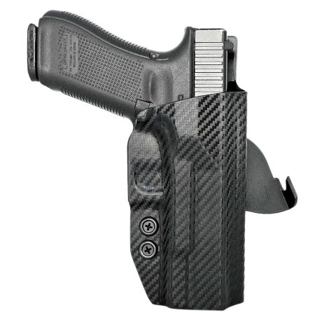 Rounded Gear GLK172231CFRHOWBPDL  Paddle Holster OWB Black Carbon Fiber Kydex Fits Glock 17 Right Hand