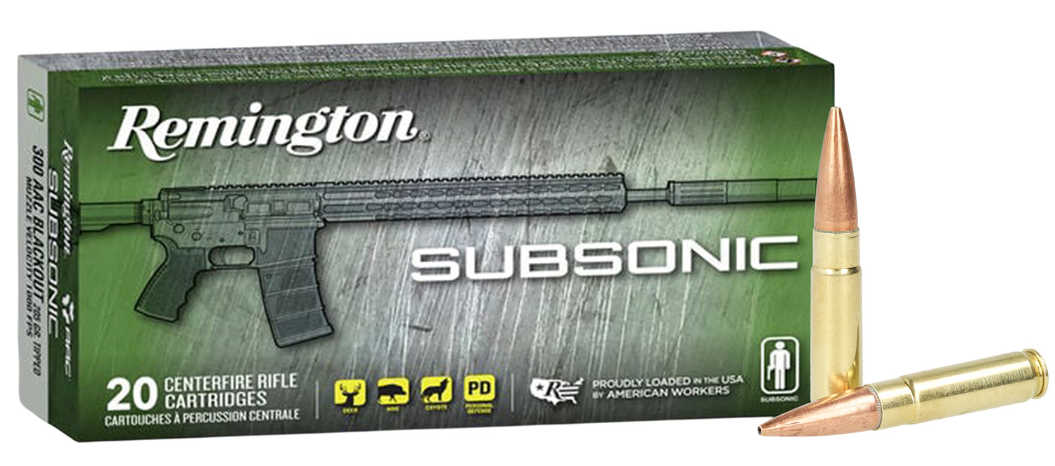Remington Ammunition 28430 300Blackout 220gr Open Tip Flat Base 20 Per Box/10 Case