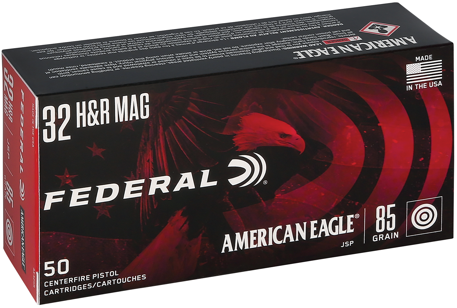Federal AE32HR American Eagle 32H&RMag 85gr Jacketed Soft Point 50 Per Box/20 Case