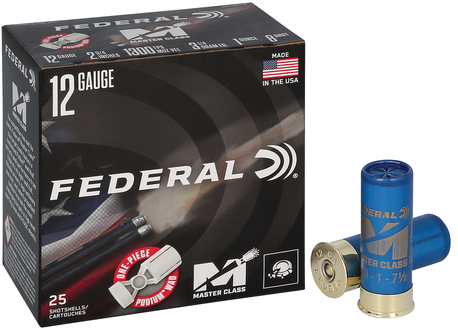 Federal MC12HC18 Master Class 12Gauge 2.75" 1oz 8Shot 25 Per Box/10 Case