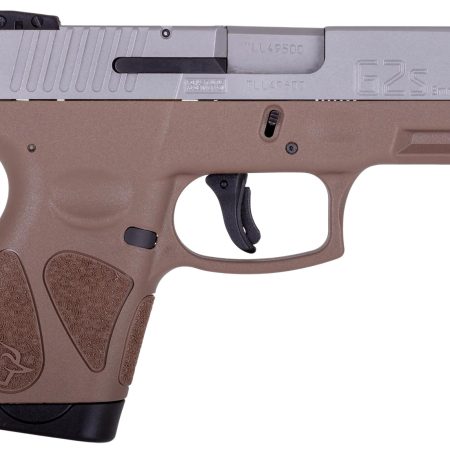 Taurus 1-G2S939B G2S  Compact Frame 9mm Luger 7+1 3.26" Matte Stainless Steel Barrel, Black Stainless Steel Serrated Slide, Brown Polymer Frame w/Accessory Rail, Black Polymer Grip