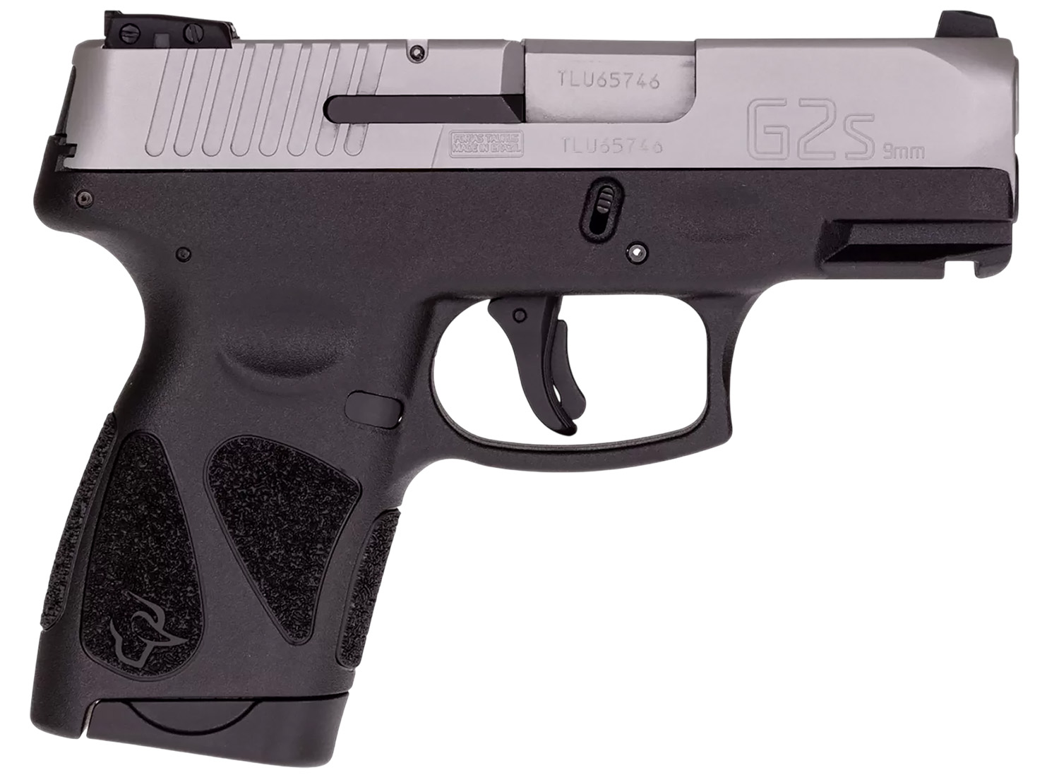 Taurus 1-G2S939 G2S Compact Frame 9mm Luger 7+1 3.26" Matte Stainless Steel Barrel, Matte Stainless Steel Serrated Slide, Black Polymer Frame w/Accessory Rail, Black Polymer Grip