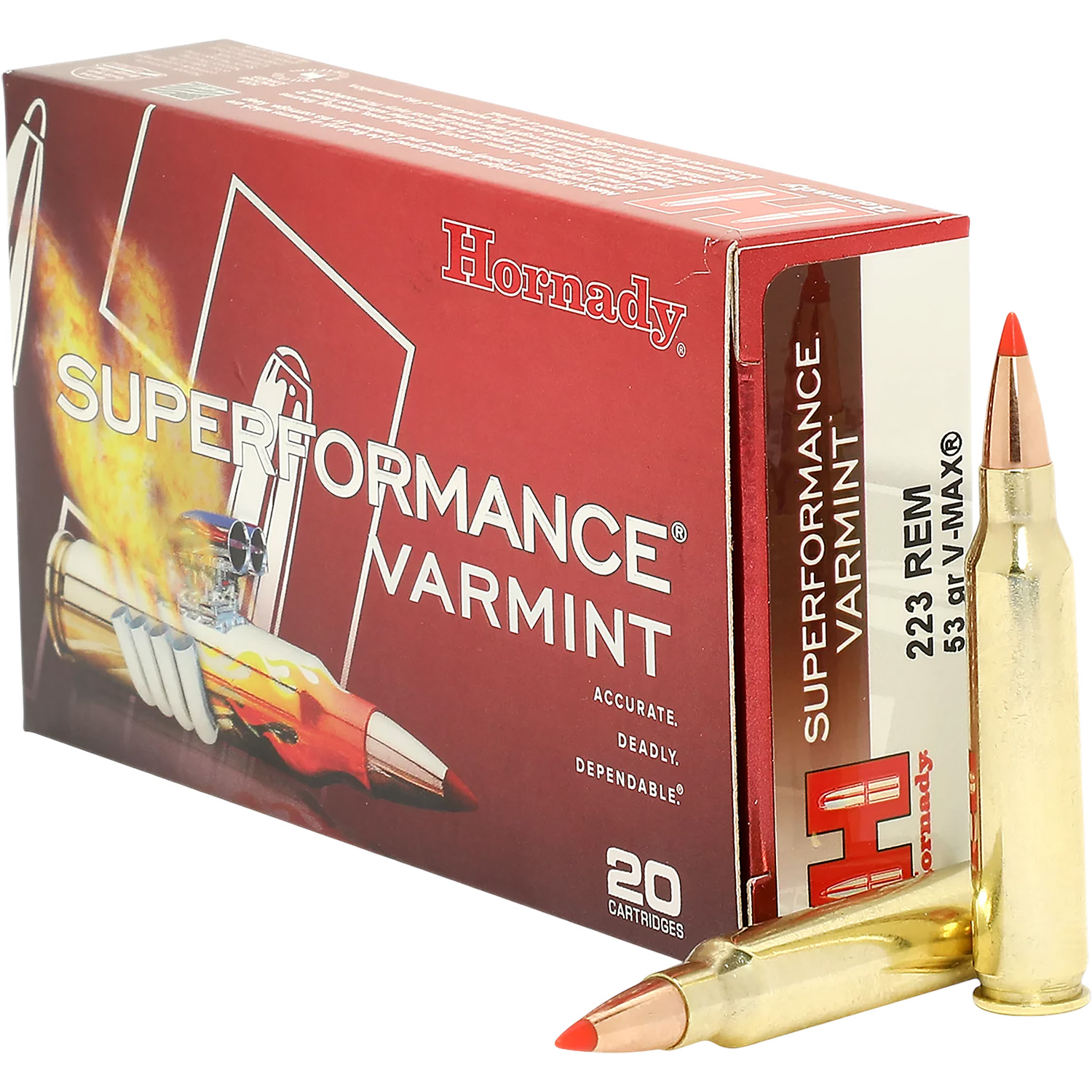 Hornady 8308 Superformance 223WSSM 55gr V-Max 20 Per Box/10 Case