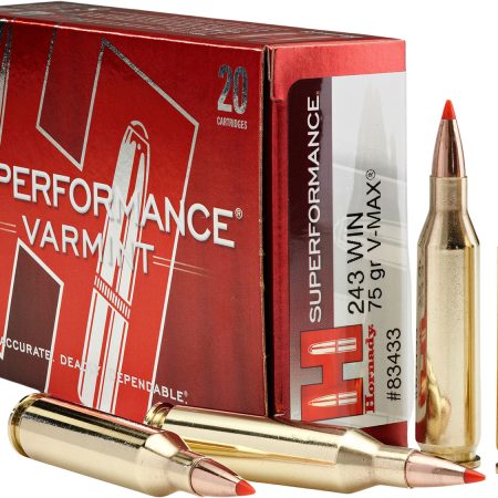 Hornady 80411 Superformance 243WSSM 75gr V-Max 20 Per Box/10 Case