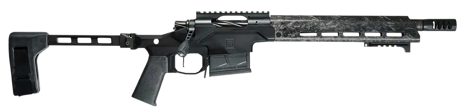 Christensen Arms 8011105000 MPP 308 Win 12.50" Carbon Fiber Threaded Barrel, Black Anodized Receiver w/Picatinny Rail, M-LOK Handguard, Black SB Tactical Folding Stabilizing Brace, AR Style Grip