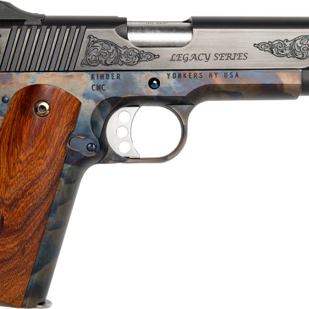 Cnc Firearms CNCLEGACY45 Kimber 1911 Legacy 45 ACP 7+1 5" Stainless Steel Barrel, Color Case Hardened Steel Engraved/Serrated Slide, Color Case Hardened Steel Frame, Walnut Grip