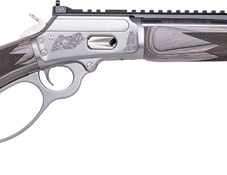 Cnc Firearms CNCMAR44 Marlin 1894 Wild Boar 44 Mag 8+1 16" Polished Threaded Barrel, Polished Engraved w/Wild Boar Stainless Steel Receiver w/Picatinny Rail Receiver, Gray Fixed Laminate Stock