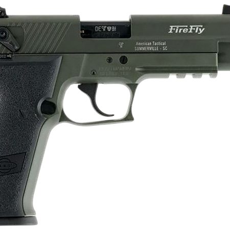 GSG GERG2213TFFGA FireFly  22 LR 13+1 4.90" Black Threaded Barrel, Green Aluminum Serrated Slide, Green Aluminum Frame w/Picatinny Rail, Textured Grip