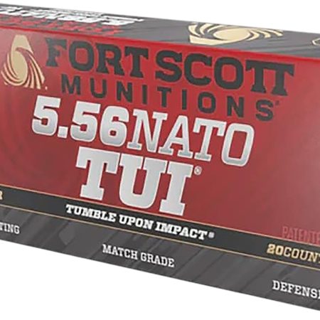 Fort Scott Munitions 556-070-SCV2 Tumble Upon Impact (TUI) 5.56mm 70gr Solid Copper Spun 20 Per Box/25 Case