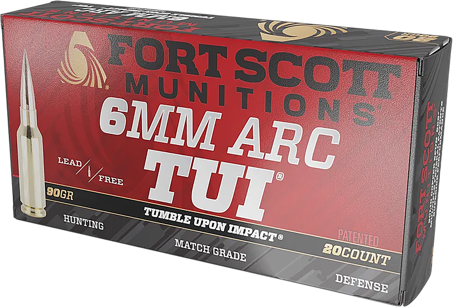 Fort Scott Munitions 6ARC-090-SCV2 Tumble Upon Impact (TUI) 6ARC 90gr Solid Copper Spun 20 Per Box/10 Case