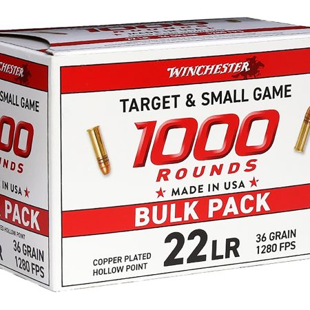 Winchester Ammo 22LR1KHP   22LR 36gr Plated Hollow Point 1000 Per Box