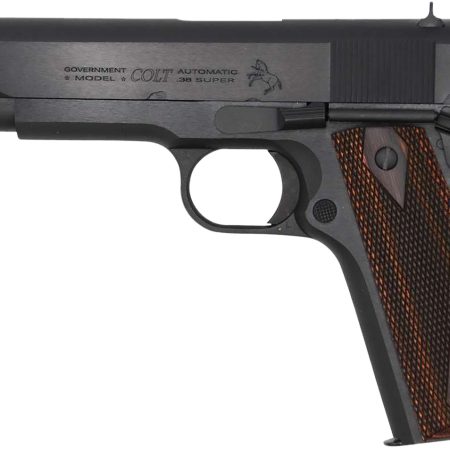 Colt Mfg O1911C38RB Government  38 Super 9+1 5" National Match Barrel, Blued Carbon Steel Serrated Slide, Blued Carbon Steel Frame w/Beavertail