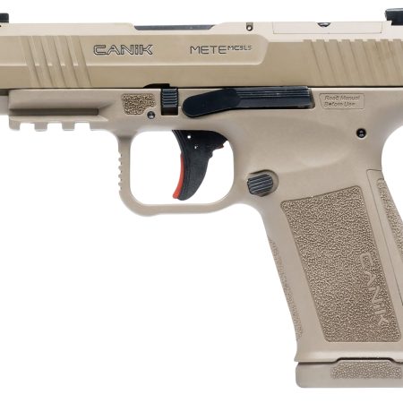 Canik HG7885CAD-N Mete MC9LS *CA Compliant 9mm Luger 10+1 3.63" Black Steel Barrel, Desert Cerakote Steel Serrated Slide, Flat Dark Earth Polymer Frame w/Picatinny Rail, Interchangeable Backstrap Grip