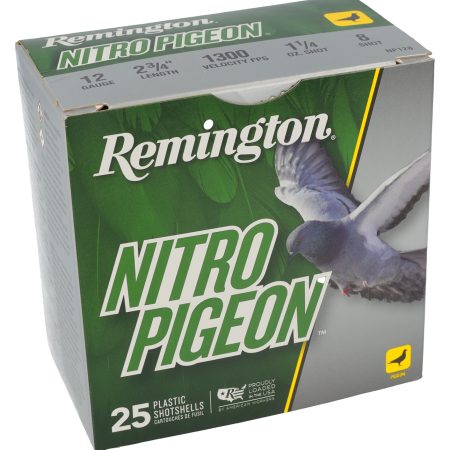 Remington Ammunition R28682 Nitro Pigeon  12Gauge 2.75" 1 1/4oz 8Shot 25 Per Box
