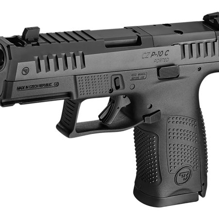 CZ-USA 01578 P-10 C  Compact Frame 9mm Luger 10+1 4.02" Black Nitride Barrel, Black Nitride Steel Optic Ready/Serrated Slide, Black Polymer Frame w/Accessory Rail, Interchangeable Backstrap Grip