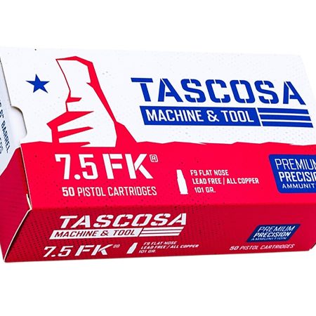 Tascosa Machine and Tool TMTAMMOF9   7.5FK 101gr Flat Nose 50 Per Box/12 Case