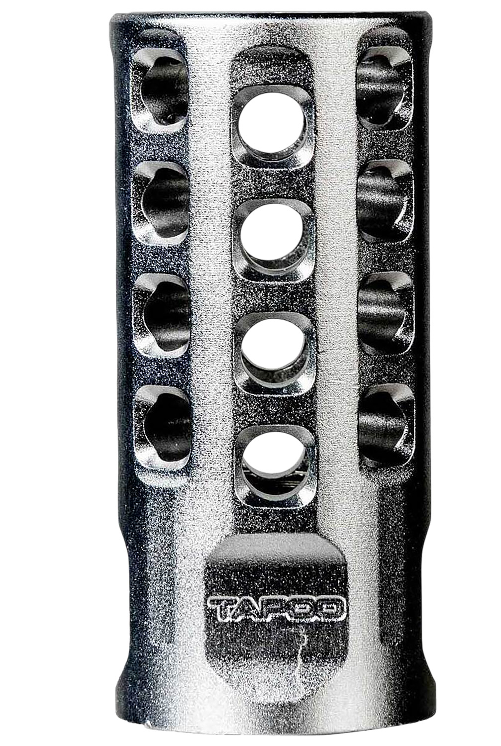 Tapco TAP22010 Muzzle Brake Silver Anodized Aluminum 1/2"x28 Threads 2" OAL .920" Diameter 22LR
