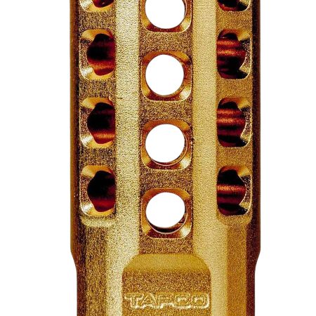Tapco TAP22032  Muzzle Brake Gold Anodized Aluminum 1/2"x28 Threads 2" OAL .920" Diameter 22LR