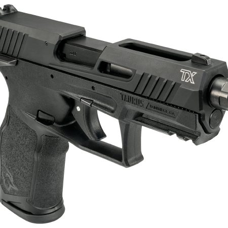 Taurus 1-2TX22141-5X10 TX22  Full Size Frame 22 LR 10+1 4.60" Black Threaded Barrel, Black Serrated Slide, Black Polymer Frame w/Picatinny Rail, Ergonomic Grip, 5 Mags