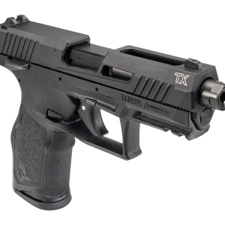 Taurus 1-2TX22341-5X10 TX22  Full Size Frame 22 LR 10+1 4.10" Black Non-Threaded Barrel, Black Serrated Slide, Black Polymer Frame w/Picatinny Rail, Ergonomic Grip, 5 Mags