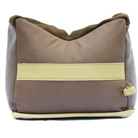 BenchMaster BMALBBLF Bench Bag  Rifle Large Empty Brown Leather Front Bag .55 lbs