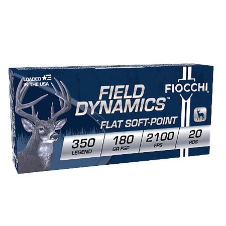 Fiocchi 350LB Field Dynamics  350Legend 180gr Flat Soft Point 20 Per Box/10 Case