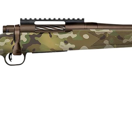 Mossberg 28278 Patriot Compact 6.5 Creedmoor 4+1 18" Patriot Brown Cerakote Threaded Bull Barrel, Patriot Brown Cerakote Steel Receiver w/Picatinny Rail, MultiCam Fixed Synthetic Stock