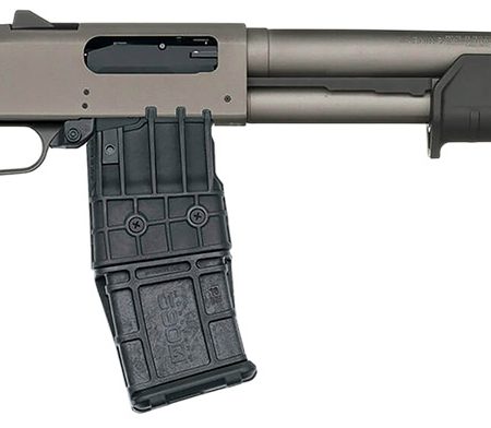 Mossberg 50221 590M  12 Gauge 10+1 18.50" Tungsten Gray Cerakote Barrel & Steel Drilled & Tapped Receiver, Magpul SGA Black Synthetic Stock