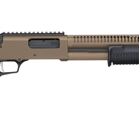 Mossberg 50756 590R  12 Gauge Pump 3" 6+1 18.50" Flat Dark Earth Cerakote Heat Shield Barrel, Flat Dark Earth Cerakote Steel Receiver, Black AR Mil-Spec Adjustable Synthetic Stock, Black Magpul Grip