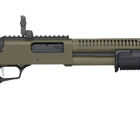 Mossberg 50759 590R  12 Gauge Pump 3" 6+1 18.50" OD Green Cerakote Heat Shield Barrel, OD Green Cerakote Steel Receiver, AR Mil-Spec Adjustable Black Synthetic Stock, Black Polymer Magpul Grip